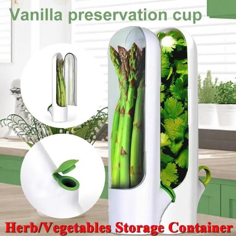 Herb Storage Capsule Case Fresh-Keeping Box Cup Type Food Storage Container Vegetable Preservation Bottle For Dill Coriander