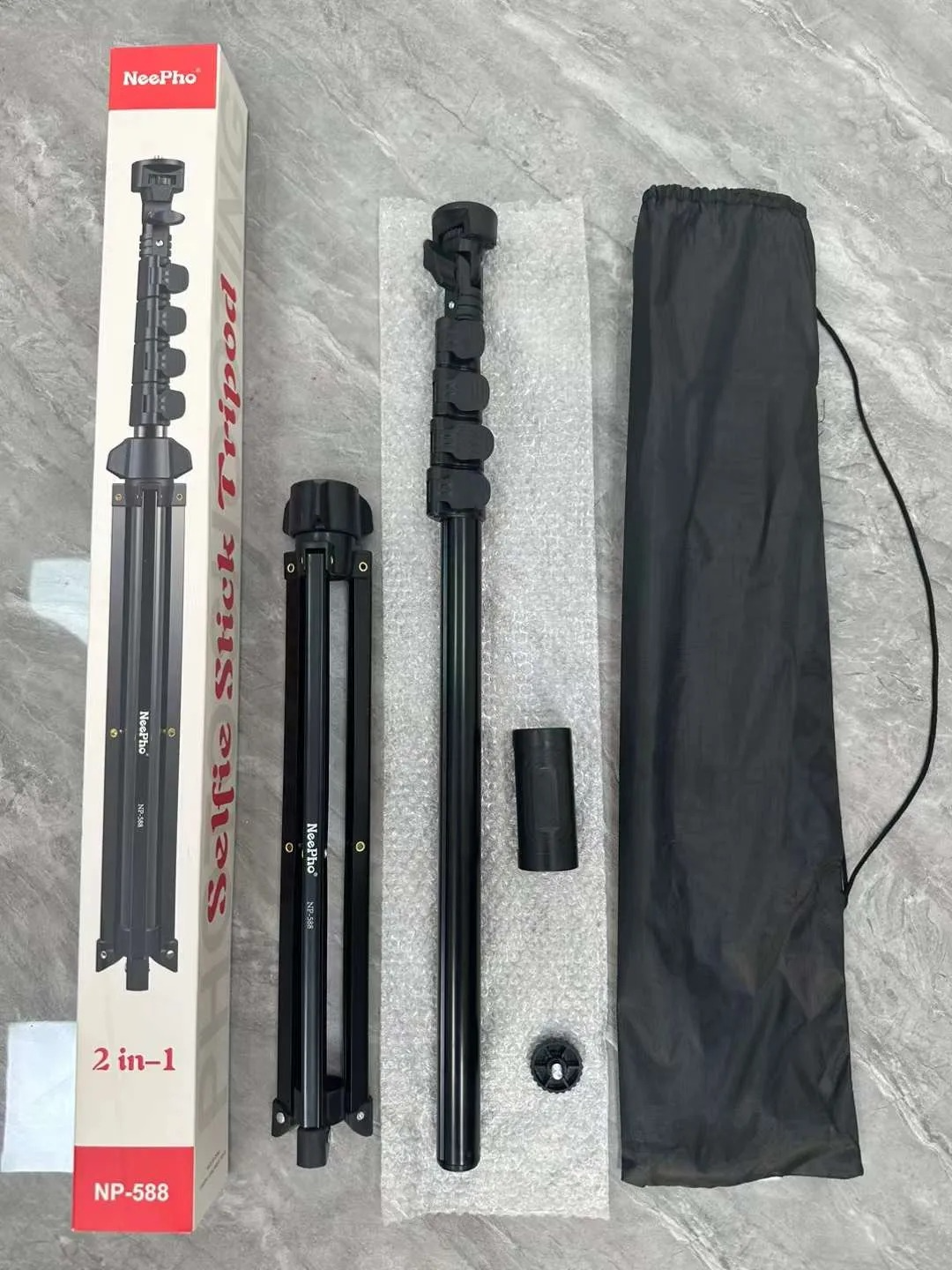 1.5 Mtrs (61-inch) Heavy Duty Aluminum Extendable Cell Phone Tripod Stand Selfie Stick 2 in1 Tripod