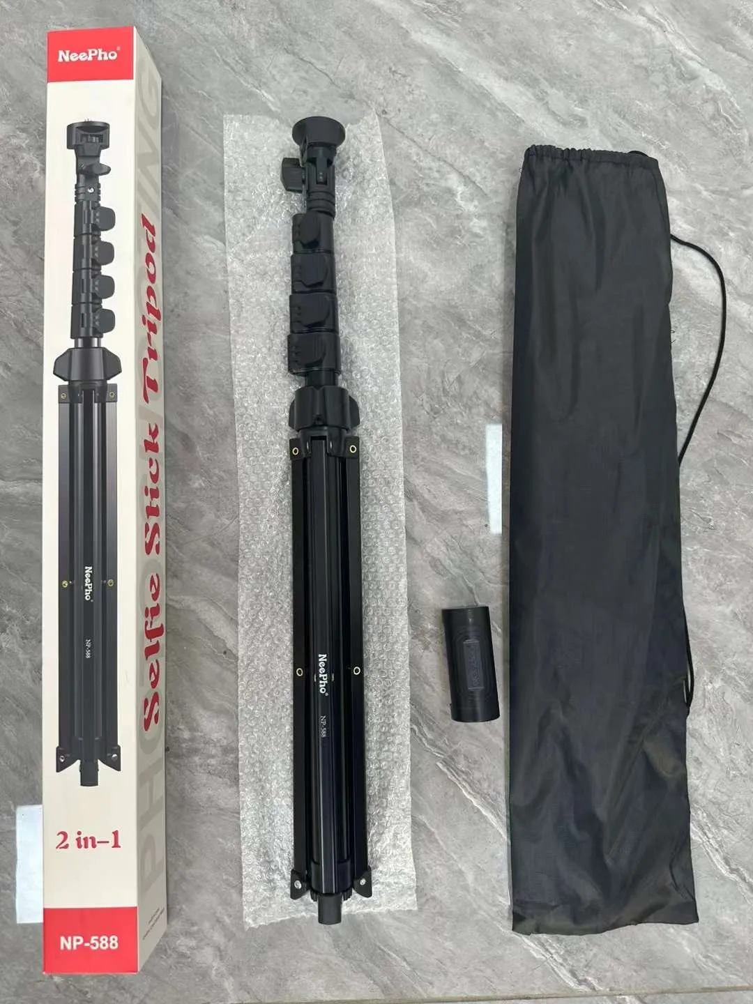 1.5 Mtrs (61-inch) Heavy Duty Aluminum Extendable Cell Phone Tripod Stand Selfie Stick 2 in1 Tripod