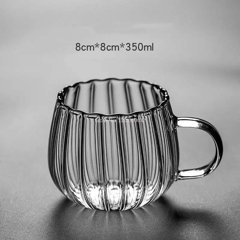 Nordic Ripple Glass Mug Cup 360ml 12oz Heat Resistant Coffee Milk Water Clear Glass Cup 1 PC
