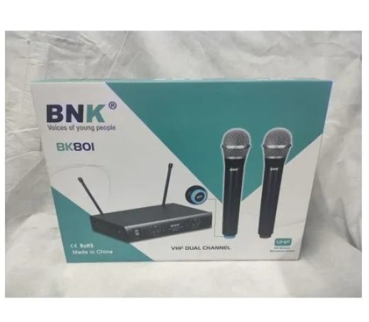 BNK BK801 3 in 1 VHF Dual Channel Wireless Microphone System