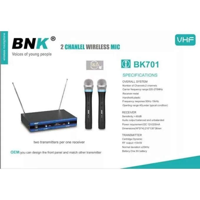 BNK Wireless microphone-2 microphones BK-701