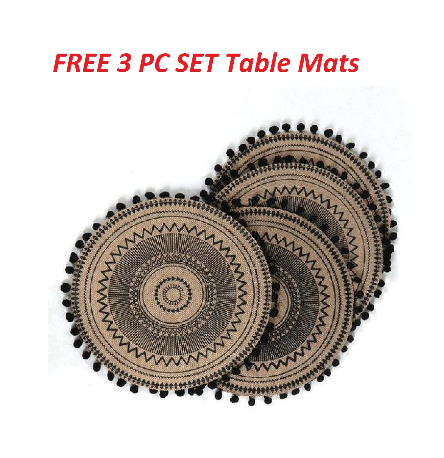 Redberry 16-Piece Opal ware Dinner Set + 3 PC Woven Table Mats