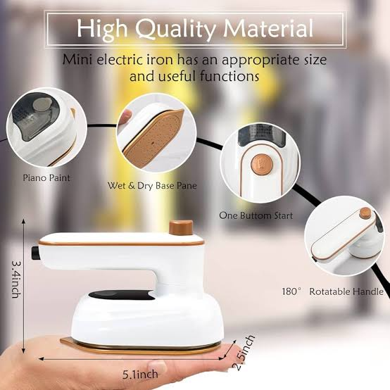 Ironing Electric Iron Machine Handheld clothes iron mini steam portable iron Portable Hanging, Folded Mini Steam Garment Steamer for Home Travel