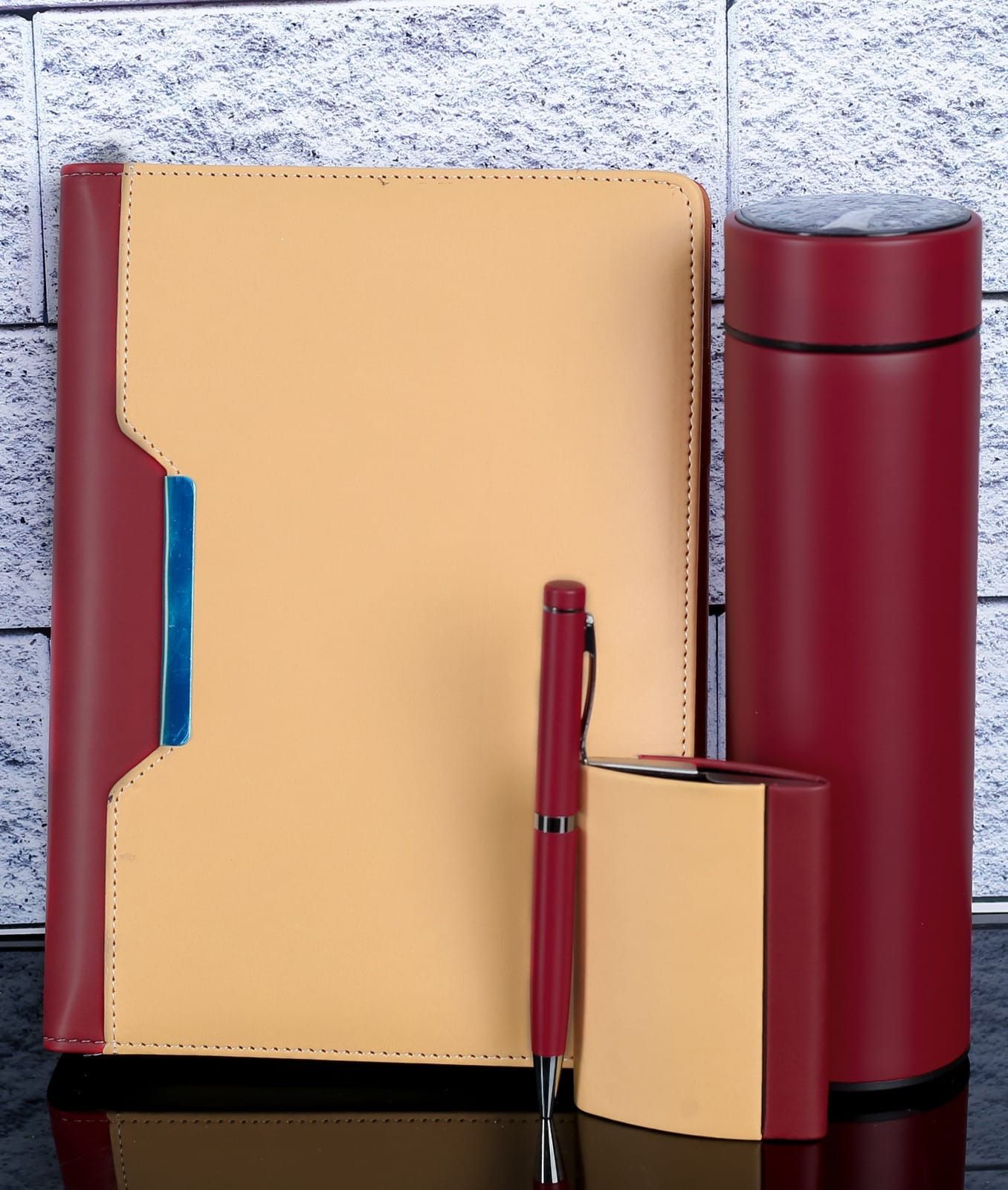 Executive Gift Set with Notebook, Business cardholder, Thermal Flask & Pen