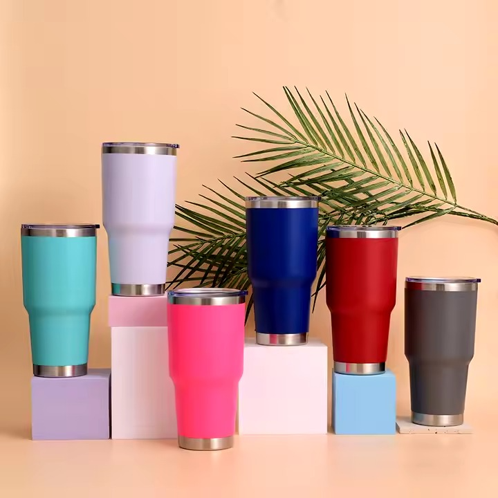 850ml Manual Gift Insulated Double Wall Insulation Thermal Vacuum Cup with Leak Proof Lid and Straw
