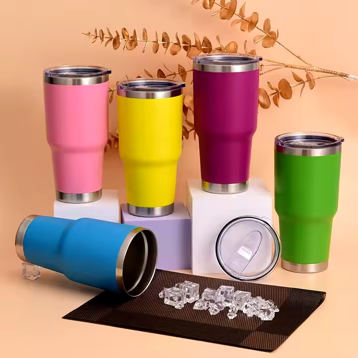850ml Manual Gift Insulated Double Wall Insulation Thermal Vacuum Cup with Leak Proof Lid and Straw