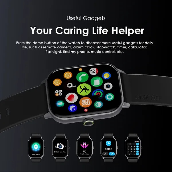 oraimo Watch 5 2.01" HD Panda Glass 1ATM Smart Watch