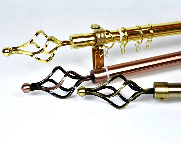 Extendable Window & Door Curtain Rods Double + FREE Holders And Screws