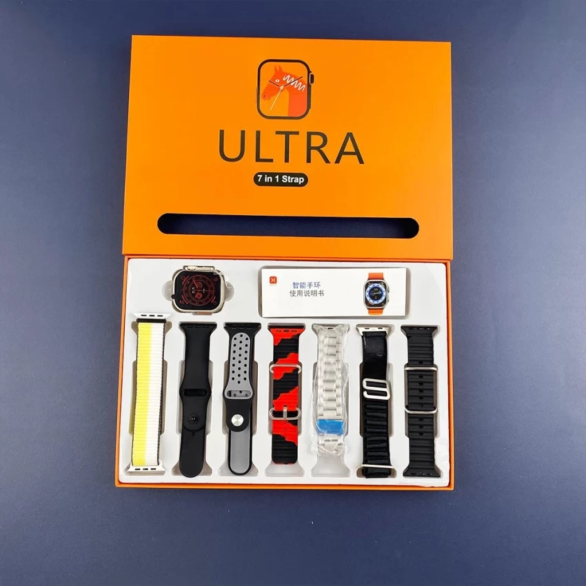 7 Straps Ultra Smart Watch 2.02" HD Big Screen Men Women Smartwatch Bluetooth Call Bluetooth Music Sleep Monitoring Wireless Charging Watch