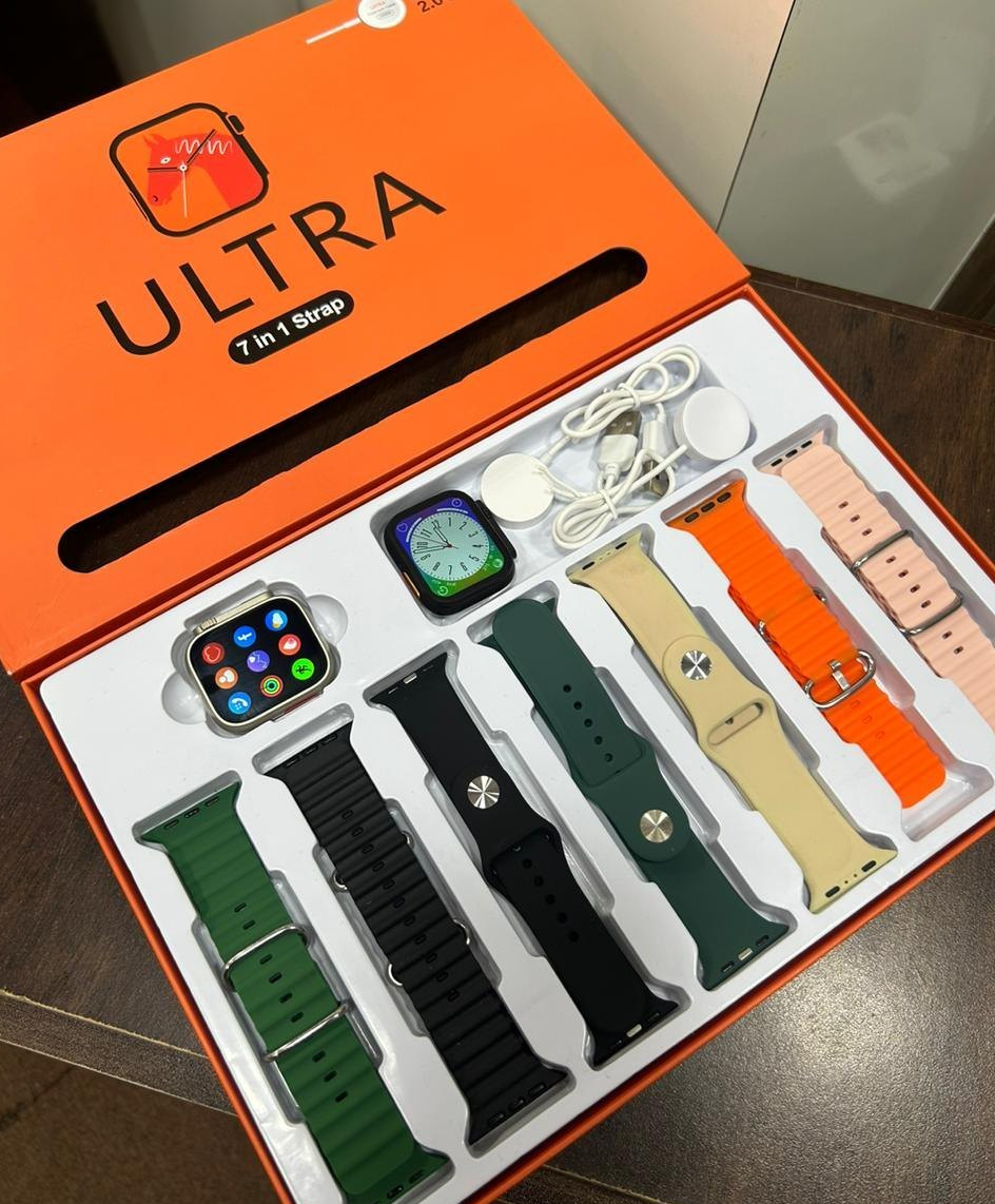 7 Straps Ultra Smart Watch 2.02" HD Big Screen Men Women Smartwatch Bluetooth Call Bluetooth Music Sleep Monitoring Wireless Charging Watch