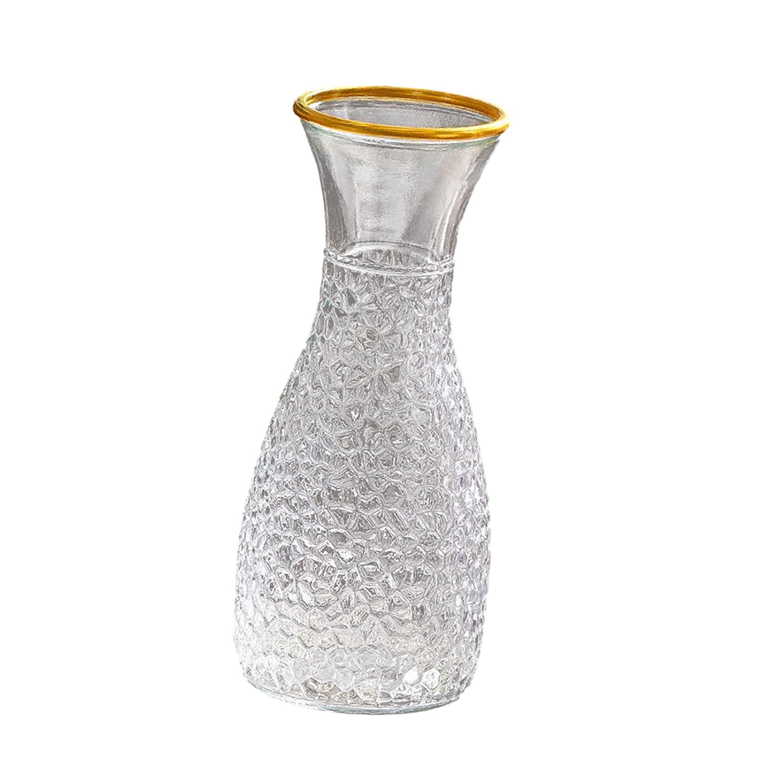 1 PC Gold Line Glass Vase Plants Pot for Party Office Indoor or Home Decoration