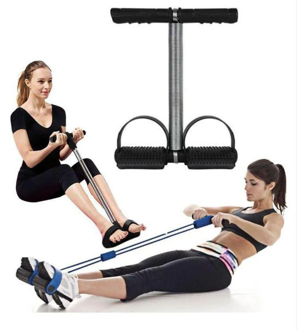 Powerful Spring Tummy & Waist Trimmer Drawstring Portable Home Gym Fitness Pull Rope Spring Foot Pedal Abdomen Leg Exerciser Abdomen Waist Leg Stretching Slimming