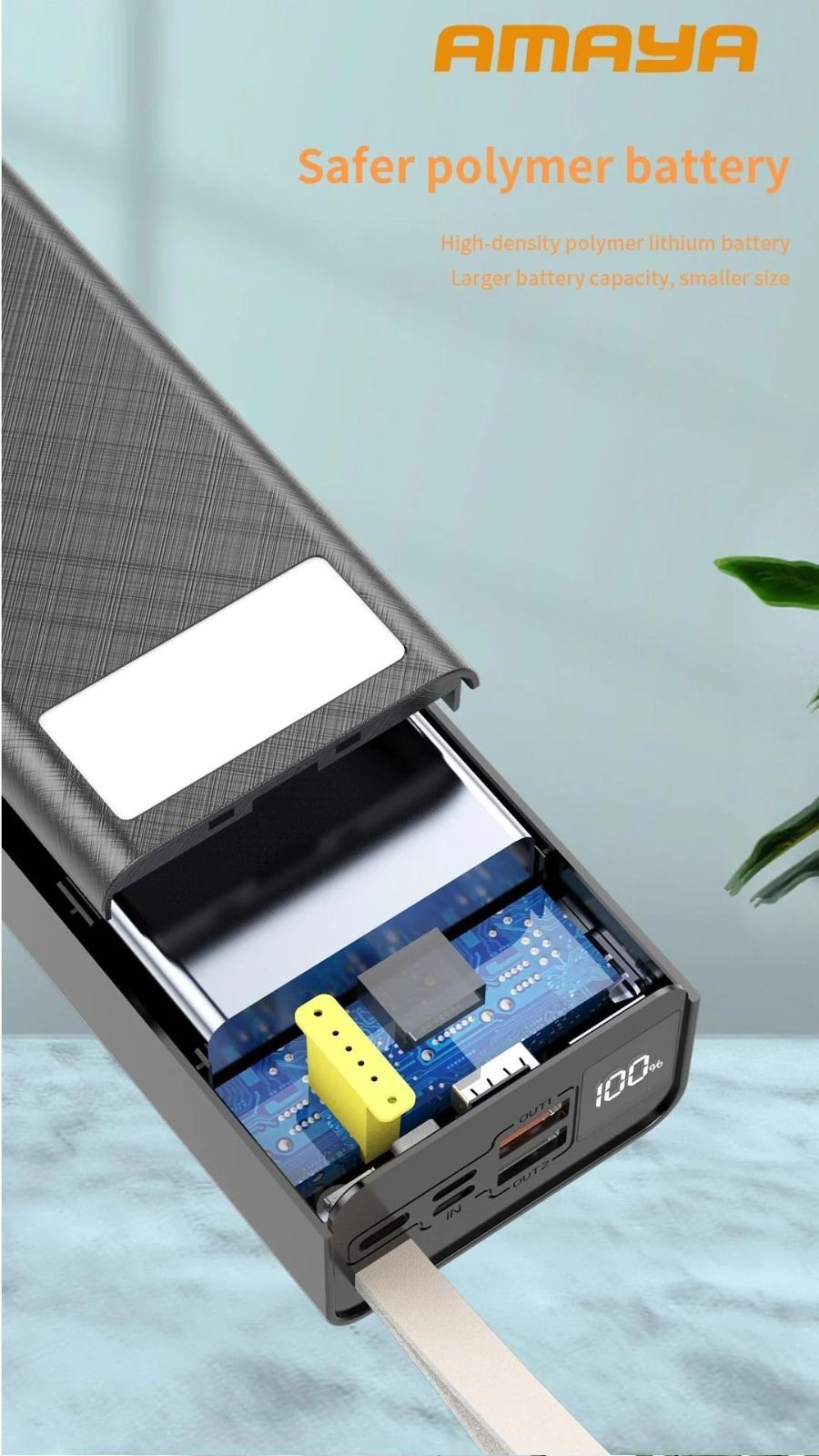 Amaya APW-04 power bank 40000mAh 22.5W super fast charging with flashlight