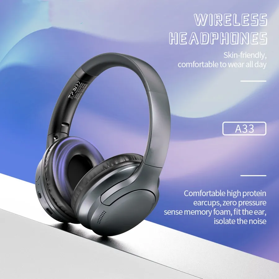 Celebrat A33 ANC Noise Reduction Bluetooth Heavy Bass Headphones