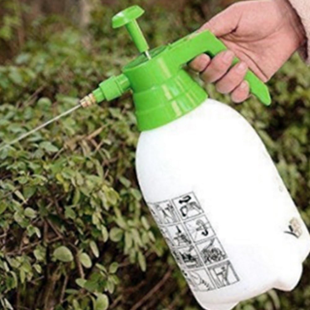 2 Ltr Pressure Spray Bottle Garden Adjustable Chemical Sprayer Handheld Pump Lawn Safety Adjustable Nozzle Watering Spraying Weeds Home Cleaning and Car Washing