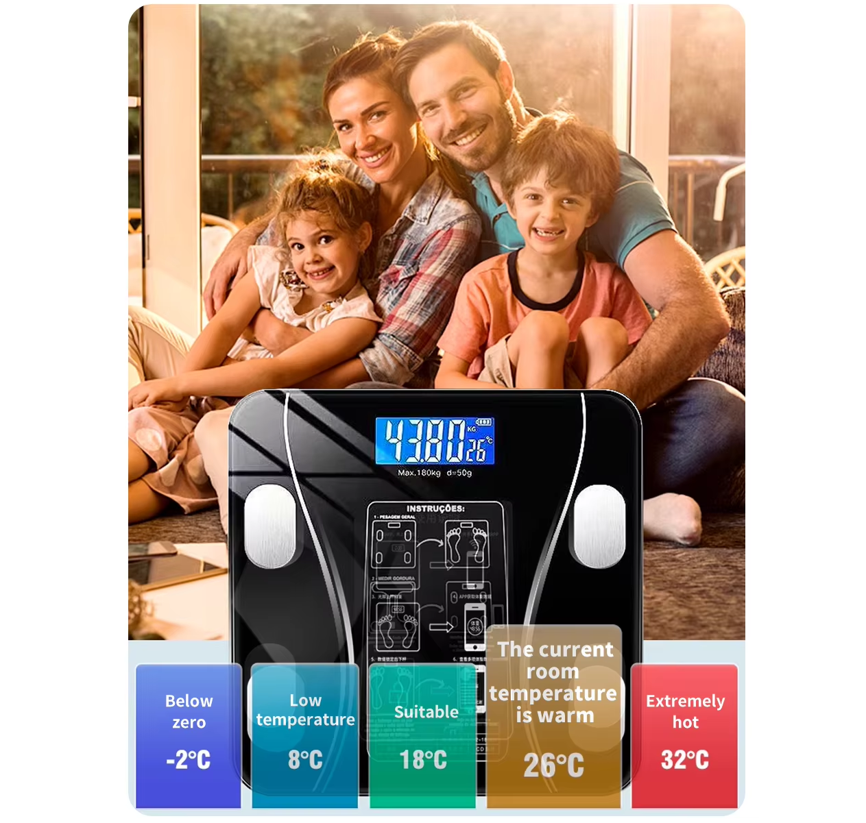 Intelligent Body Fat Scale Charging Electronic Weighing Scale Household Scale Bluetooth Adult Fat Scale Weigh