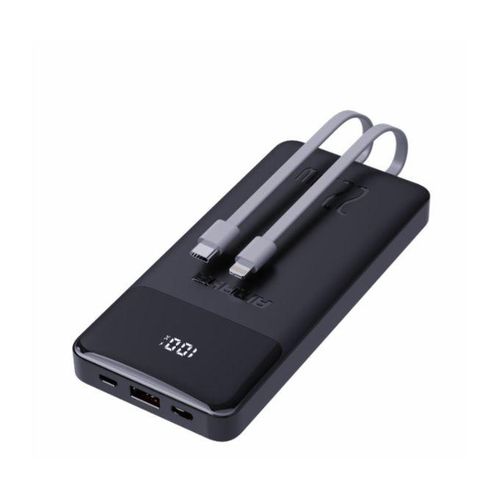 Amaya APW-12 UltraFast 10000mAh Powerbank – 22.5W Super Fast Charging Portable Charger With Dual Port & Dual Cables For Smartphones, Tablets, And More – Black