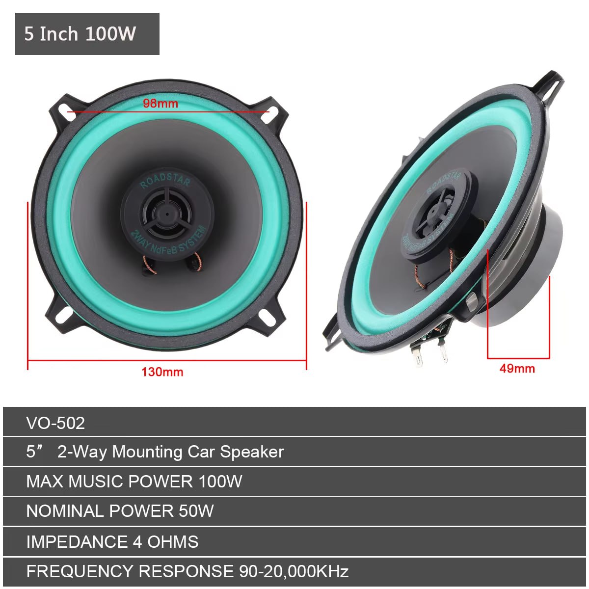 1pc 4/ 5 /6.5 Inch Car Speakers Universal HiFi Coaxial Subwoofer Car Audio Music Stereo Full Range Speakers for Car Auto Speaker