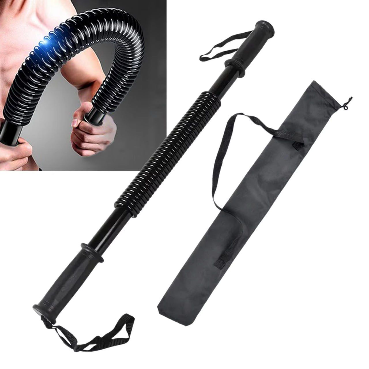 Flexible Power Twister Stretch Spring Bendy Bar Gym Exercise 60KG