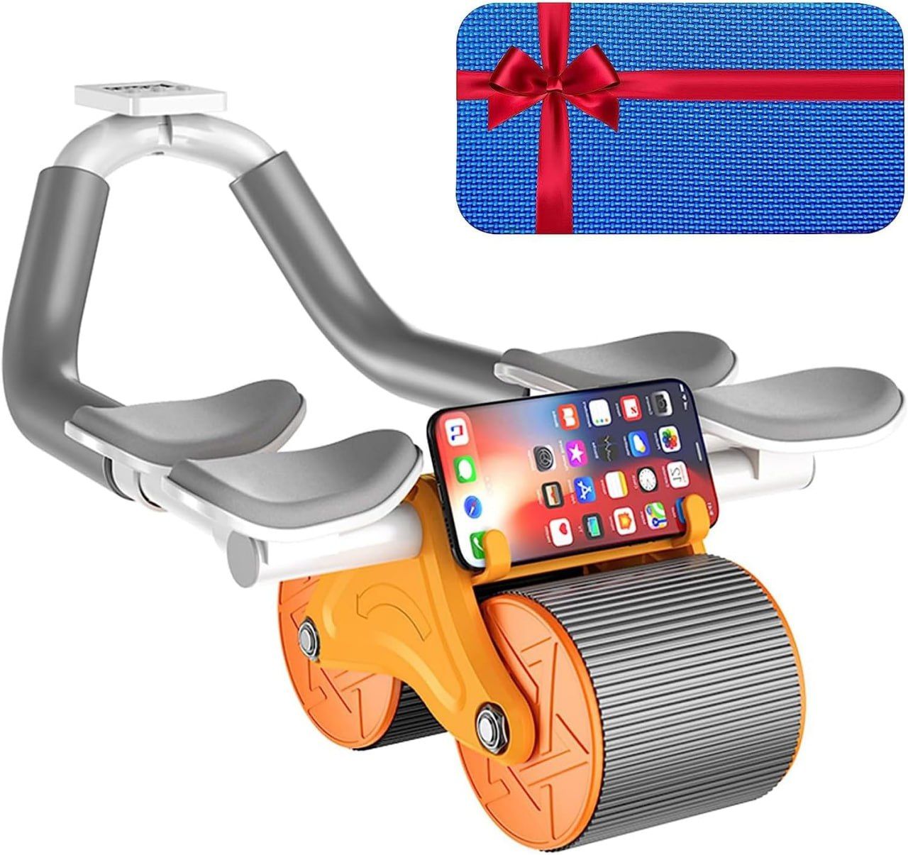 Elbow Support Ab Wheel Enhancing Abdominal Core Strength Kit Roller / Wheel for Home or Gym, Automatic Rebound Abdominal Wheel, Ab Workout Equipment with Elbow and mat