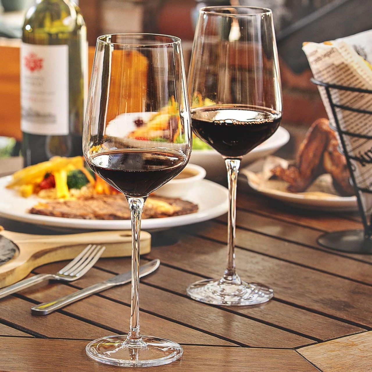 Wine Glasses Set of 6, Crystal Glass with Stem for Drinking Red / White / Cabernet Wine as Gifts Sets