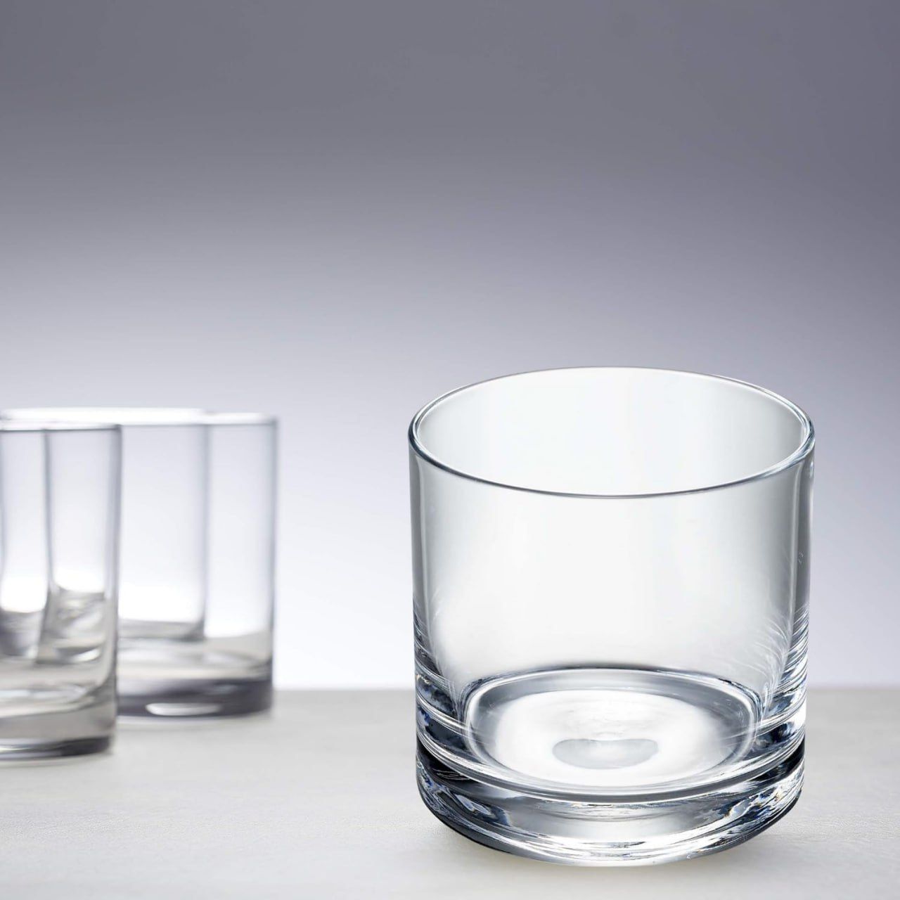 Set of 6 small juice & Whiskey Glasses, 11 oz heavy base glass tumblers, clear and durable small glasses for all drinks and milk