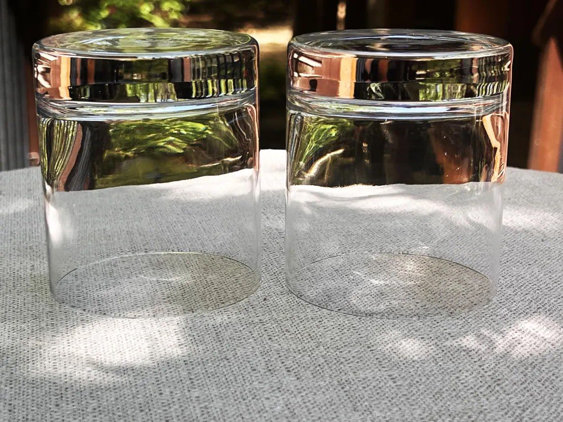 Set of 6 small juice & Whiskey Glasses, 11 oz heavy base glass tumblers, clear and durable small glasses for all drinks and milk