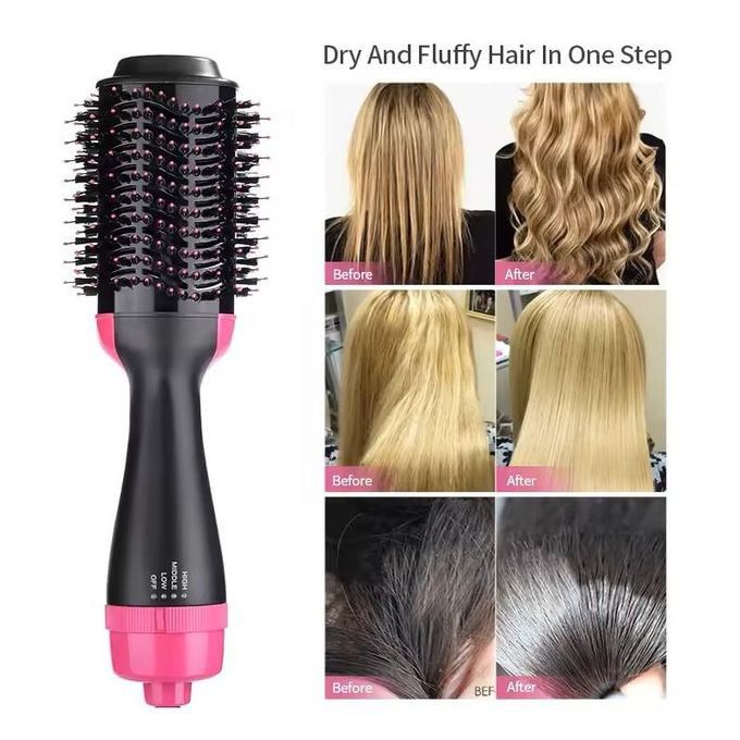 One Step Hair Dryer and Volumizer, Hot Air Brush, 3 in1 Styling Brush Styler, Negative Ion Hair Straightener Curler Brush for All Hairstyle