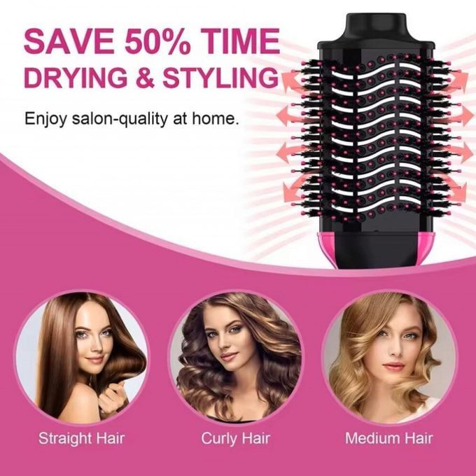 One Step Hair Dryer and Volumizer, Hot Air Brush, 3 in1 Styling Brush Styler, Negative Ion Hair Straightener Curler Brush for All Hairstyle