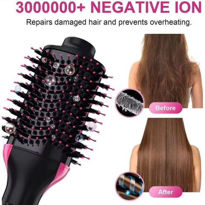 One Step Hair Dryer and Volumizer, Hot Air Brush, 3 in1 Styling Brush Styler, Negative Ion Hair Straightener Curler Brush for All Hairstyle