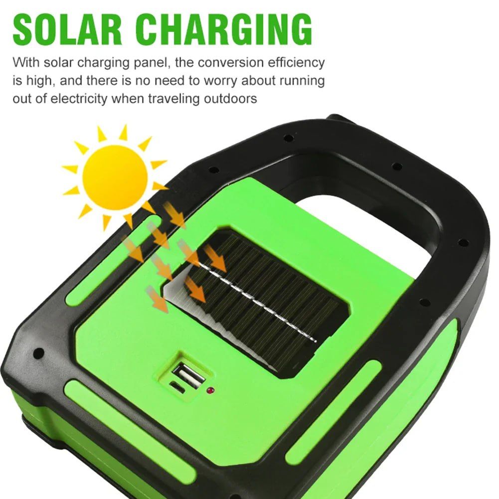 COB LED Solar Panel Handheld Light Multifunctional Waterproof Solar Powered Lanterns Anti Slip USB Charging For Home