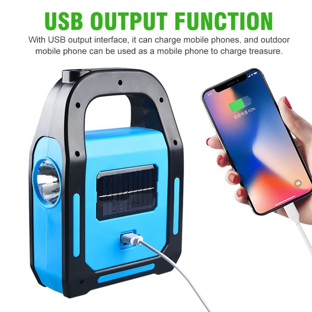 COB LED Solar Panel Handheld Light Multifunctional Waterproof Solar Powered Lanterns Anti Slip USB Charging For Home