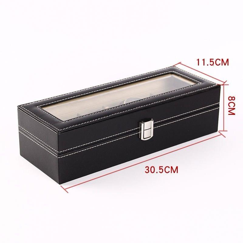 6 Slot PU Leather Watch Storage/ Display Case Organizer Gift Box