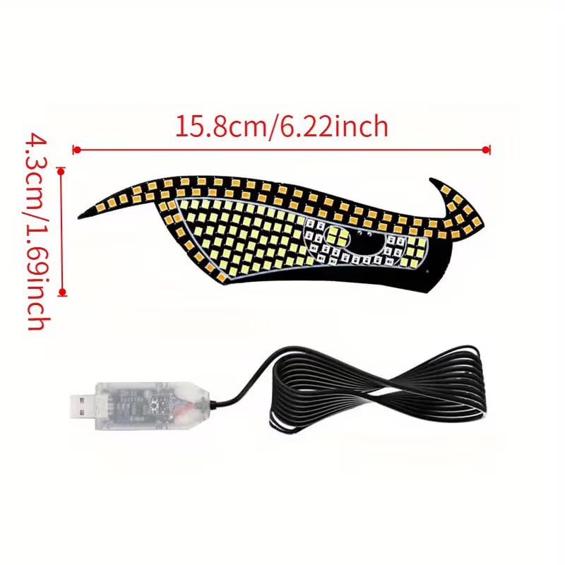 Car Back Window expression lights LED Strips Light Panel Car Windshield Display Devil's Eye Decorative Lamps USB Plug Lighting