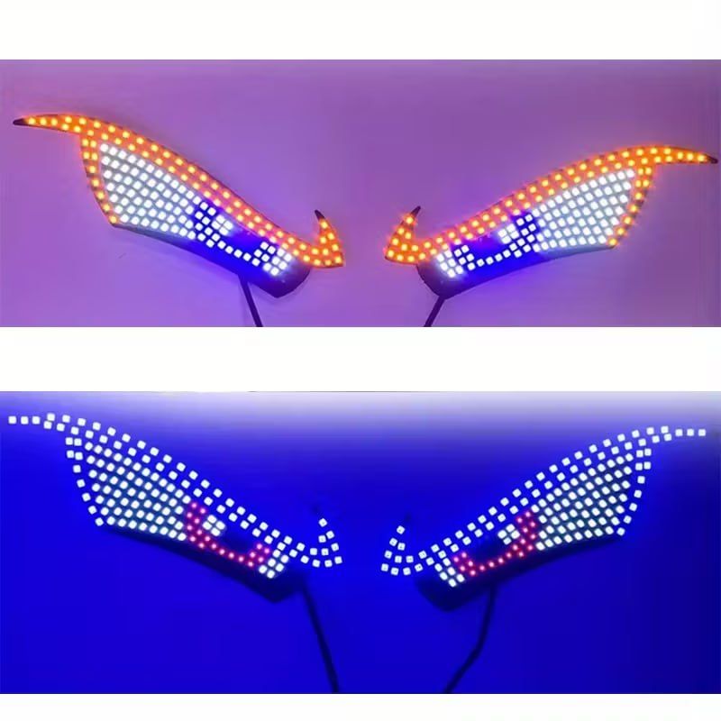 Car Back Window expression lights LED Strips Light Panel Car Windshield Display Devil's Eye Decorative Lamps USB Plug Lighting