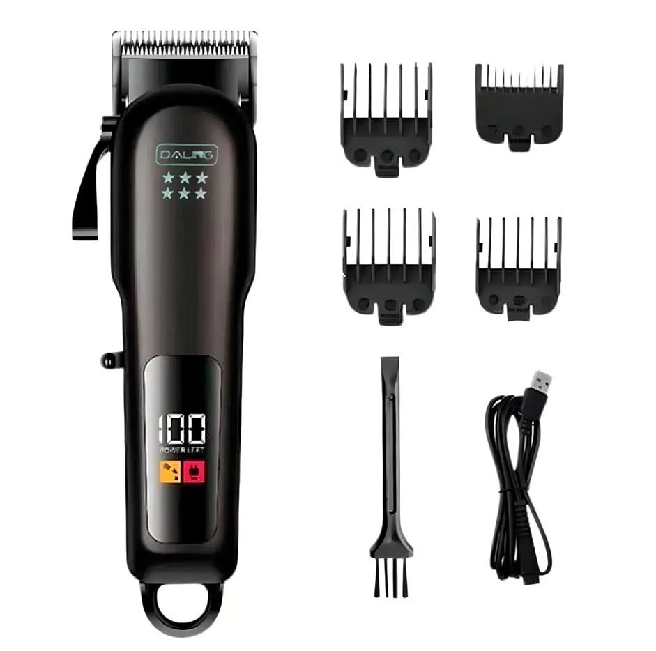 Professional Cordless Hair Clipper 120min Battery Sharp Blades Powerful Motor Adjustable Lengths for Home & Barber Hair Grooming