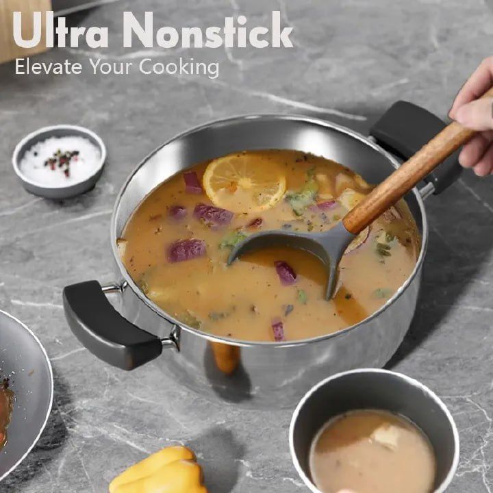 10-PCS Stainless steel Pots Non Stick Sufuria Cookware Set Cooking Pots Sufuria 5pcs pots + 5pcs lids（16/18/20/22/24cm)