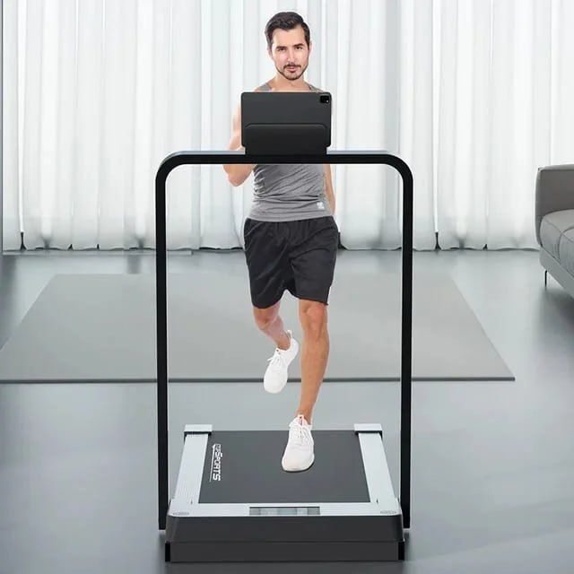 A 8-speed walking pad / treadmill with Foldable handlebars