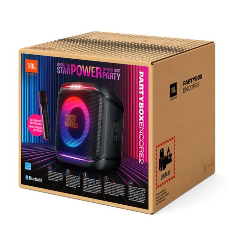 Jbl PartyBox Encore 2 Portable Party Speaker with Single Mic and Up to 15 Hours of play time