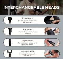 Deep Tissue Massage Gun With Heat And Cold Therapy, 6 Massage Heads, Silent Brushless Motor, Electric Handheld Massager For Pain Relief In Back, Neck, And Body