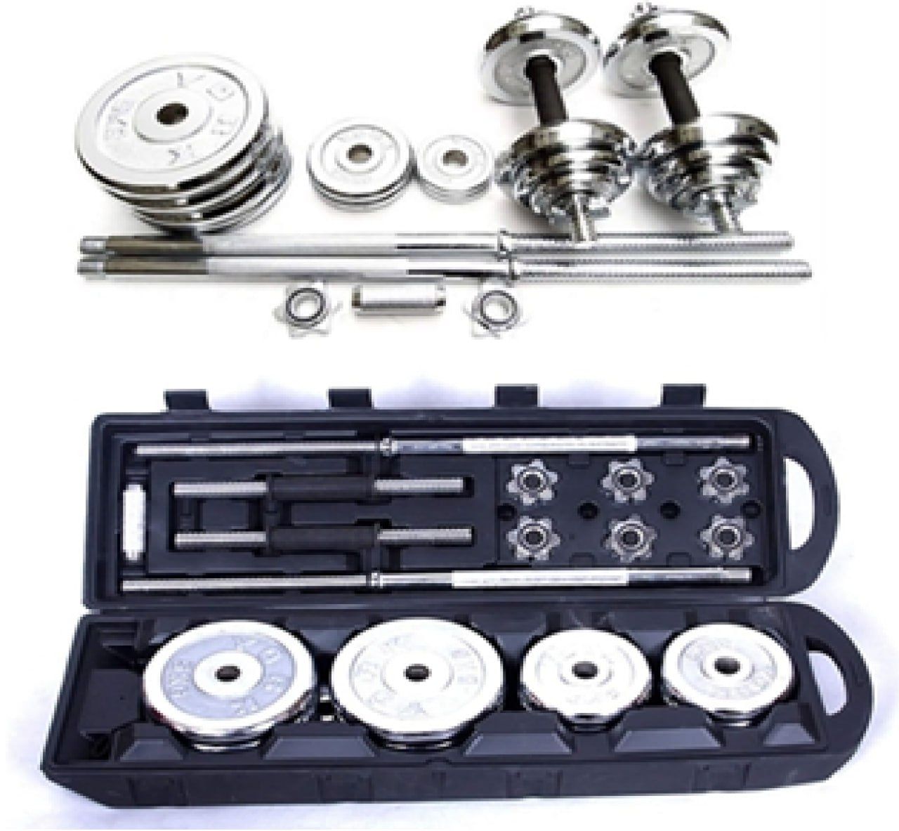 50KG Barbell & Dumbbell Set + Adjustable Weight Bench – Full Body Home Gym Workout