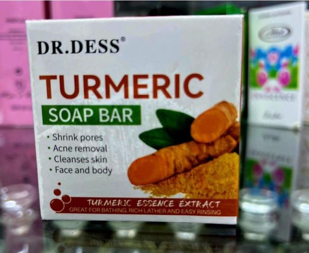 Dr Dess Turmeric Soap, Tumeric Soap Anti Acnes, Pore Shrinking and Even Dark Spots Like Vitamin C, Deep Cleansing, For Face and Body Moisturizing Soap
