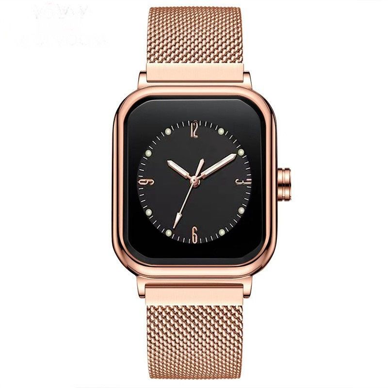 Simple mesh belt quartz women's watch fashion watch Sports Watch Quartz watch Men's Watch Trendy Night Light Watch Square watch Men's Watch Rose Gold