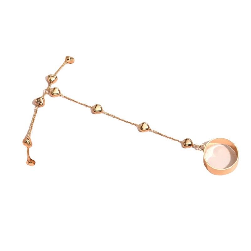 Fashion Ladies Ring Finger Bracelet Love Pendant Finger Chain Jewelry Set For Women