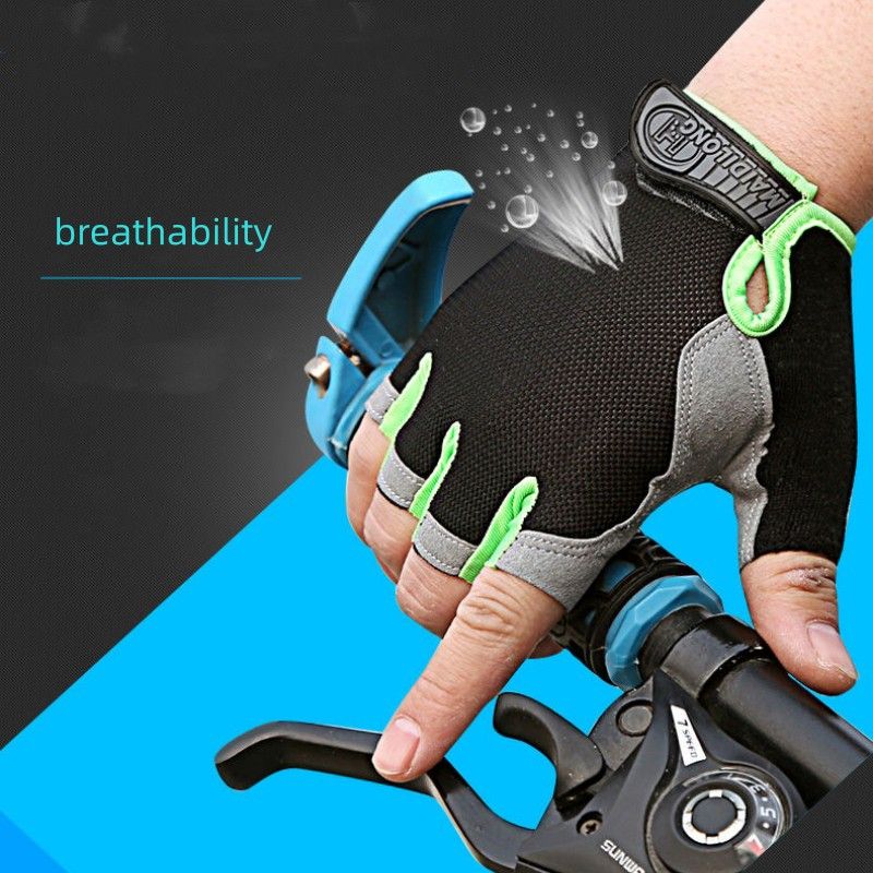 Cycling Gloves For Men And Women Half Finger Sports Fitness  Summer Thin Outdoor Spinning Bike Non-slip Dew Finger Shock Absorption Breathable
