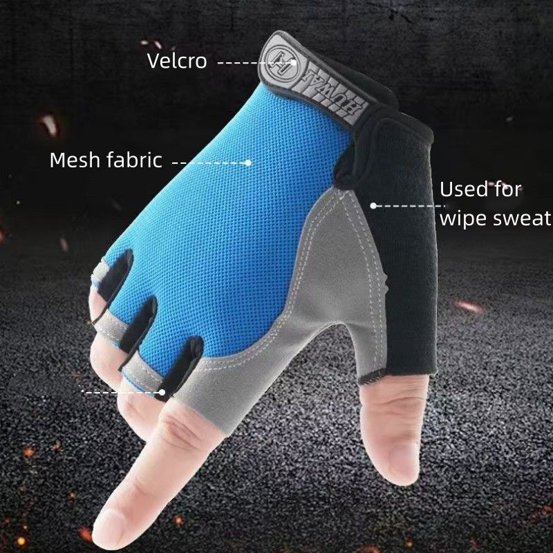 Cycling Gloves For Men And Women Half Finger Sports Fitness  Summer Thin Outdoor Spinning Bike Non-slip Dew Finger Shock Absorption Breathable