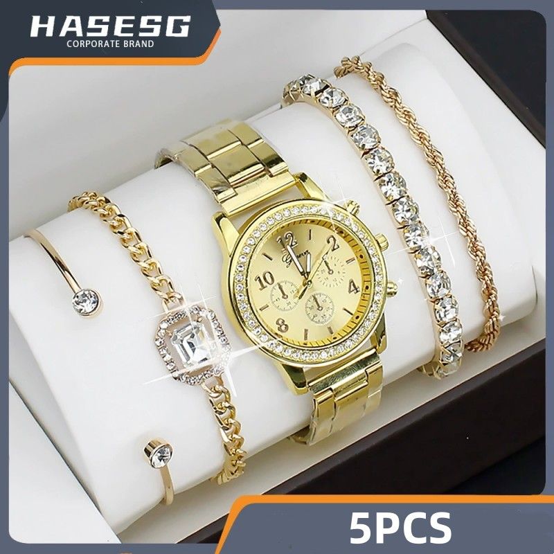5Pcs/Set Fashion Watch Bracelet Set Women Watches Women's Watches Quartz Male Wrist Watch
