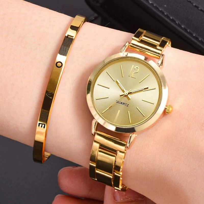 2Pcs/Set Quartz Women Watches Bracelet Jewelry Set Female Wrist Watch Ladies Watches