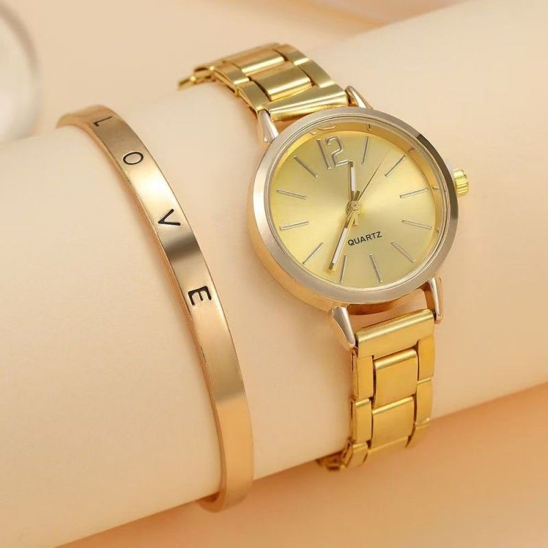 2Pcs/Set Quartz Women Watches Bracelet Jewelry Set Female Wrist Watch Ladies Watches